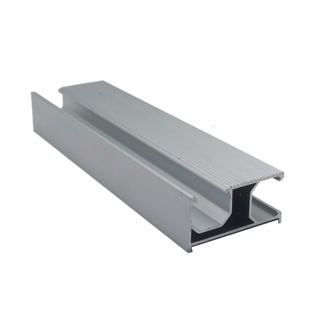 Rieles de aluminio para soportar perfiles de aluminio del sistema de paneles solares