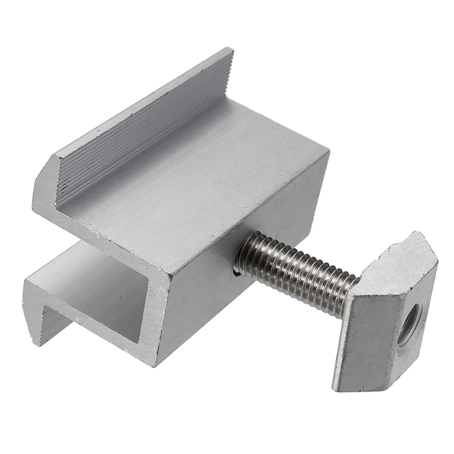 Abrazaderas de montaje para paneles solares, accesorios solares de aluminio, abrazadera media