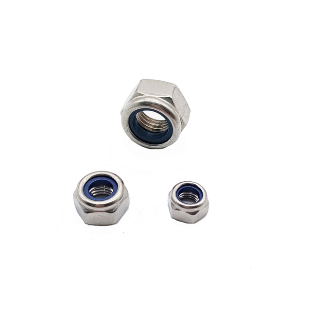 Tuercas de seguridad de nailon hexagonales DIN985 de acero inoxidable 304 