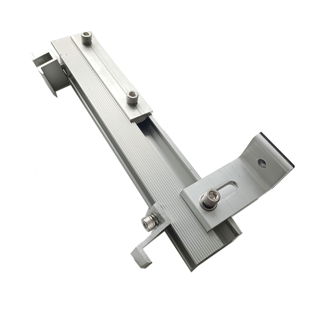 Kit de montaje de panel solar con riel de aluminio ajustable con modelo M1-M25 que incluye abrazadera solar