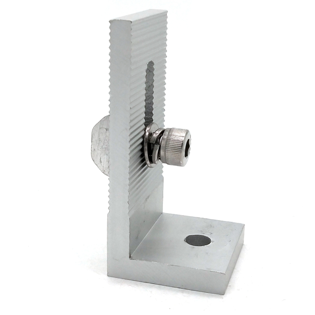 Abrazaderas de panel solar Pie solar de aluminio en L para montaje solar