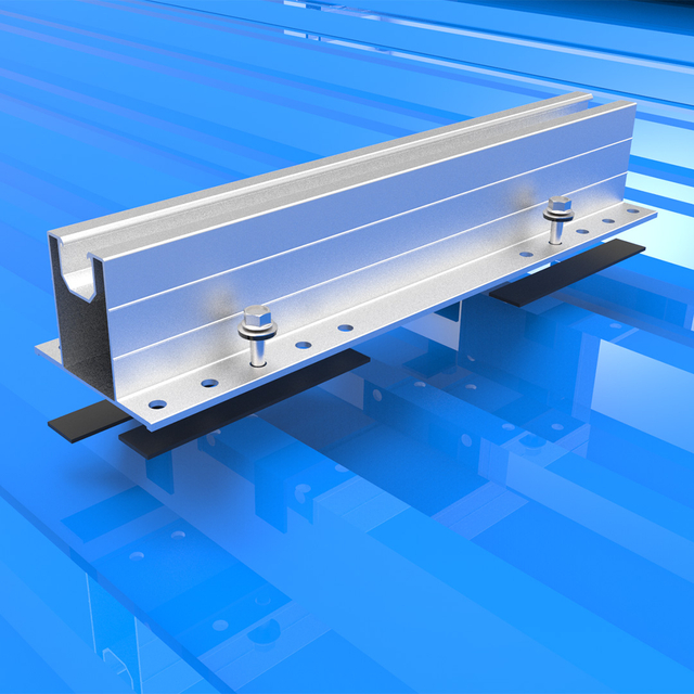 Mini riel de aluminio Kit de soporte de soporte de soporte de soporte de paneles solares para un sistema de estructura de montaje en techo de metal