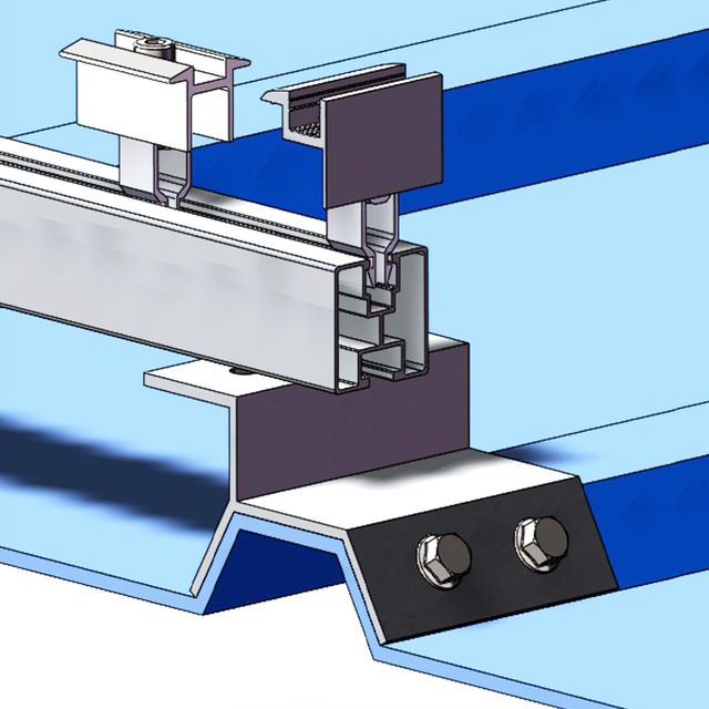 Panel solar kits de abrazadera de costura trapezoidal Sistema de estanterías de montaje solar