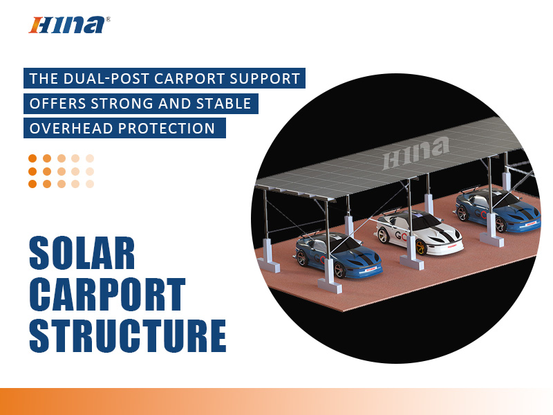 Sistema de montaje de cochera solar de doble columna: estructura de cochera fotovoltaica de alta resistencia
