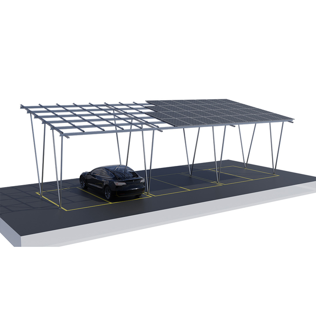 Soporte de cochera solar en forma de W de aluminio para instalar paneles solares fotovoltaicos