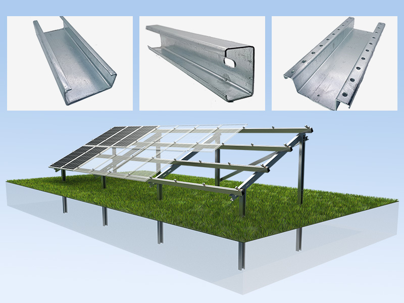 Sistema de soporte de canales de acero: solución de soporte solar de escenario completo