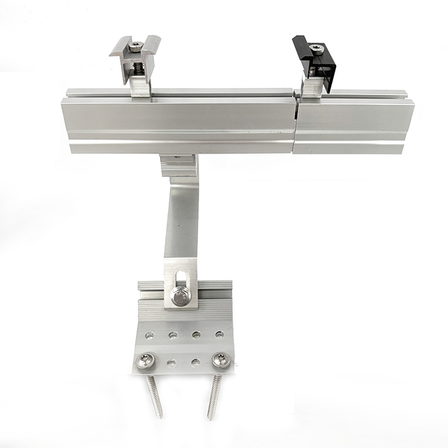 Estructuras fotovoltaicas de techo solar Kit de soporte de gancho de aluminio para sistema de montaje de paneles solares