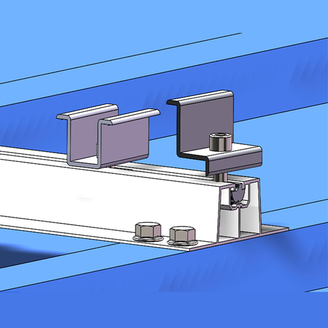 Solución de riel de aluminio para el sistema de energía solar de techo de metal trapezoidal Sistema de paneles solares para el hogar