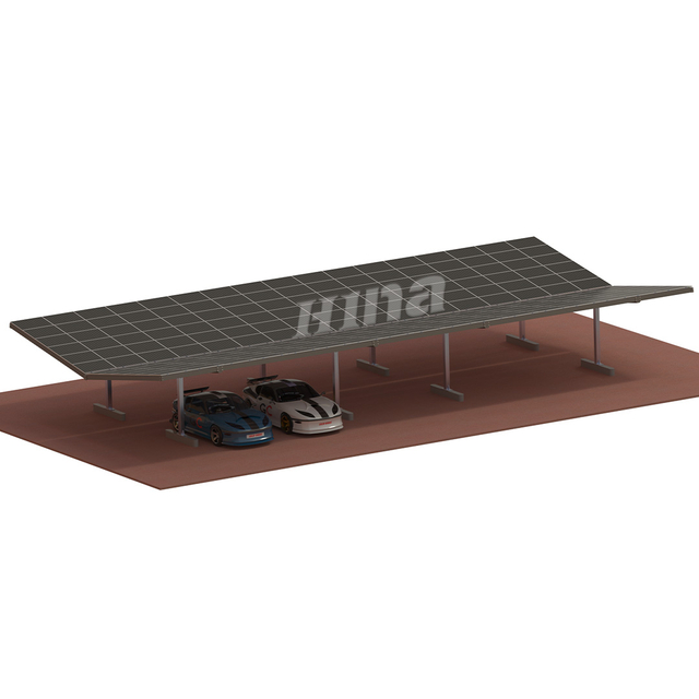 Soportes de montaje del panel solar de la estructura del Carport de la fundación concreta del Dual-post para el embalaje del coche