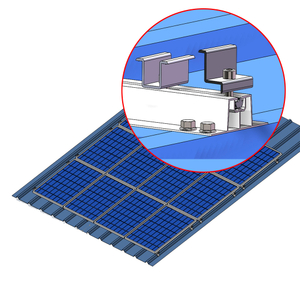Solución de riel de aluminio para el sistema de energía solar de techo de metal trapezoidal Sistema de paneles solares para el hogar