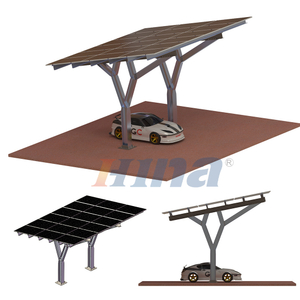  Estructura de cochera de panel solar, soporte solar personalizado en forma de Y para aparcamiento de coches