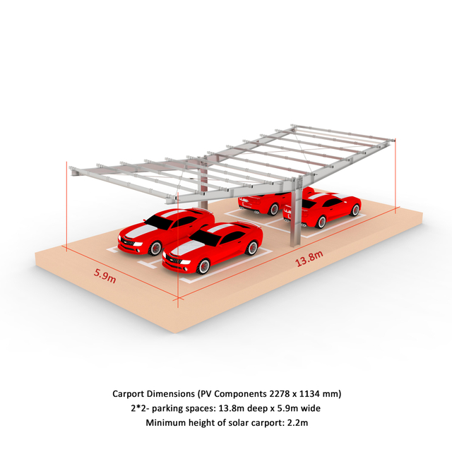 Estructura solar tipo Y del Carport del sistema fotovoltaico de las consolas de montaje del Carport solar de la estructura